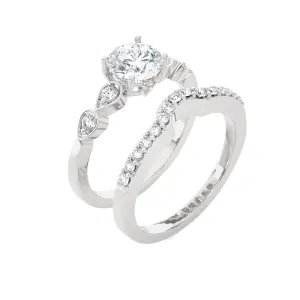 1 1/2 ctw Round Lab Grown Diamond Bridal Set Ring