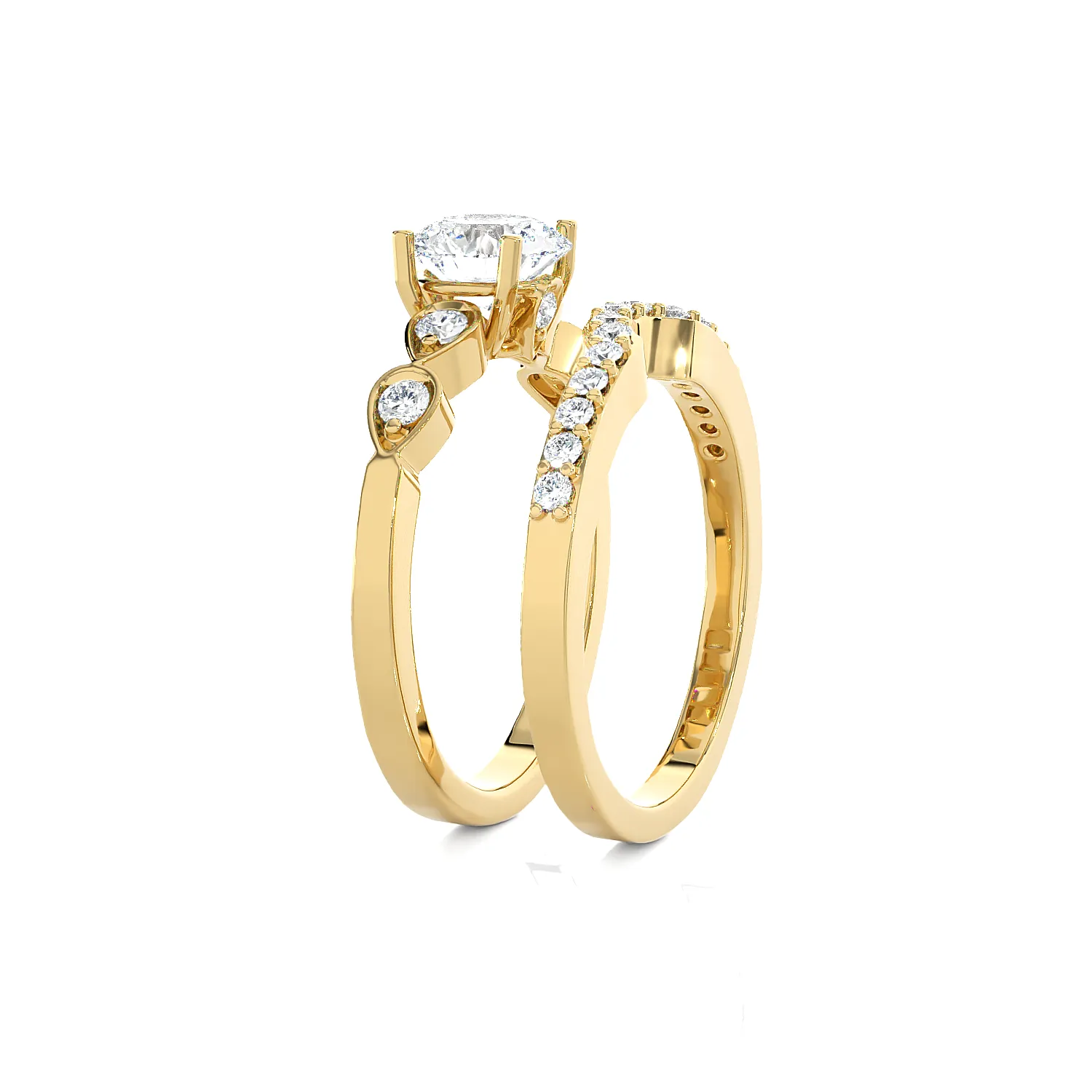 1 1/2 ctw Round Lab Grown Diamond Bridal Set Ring