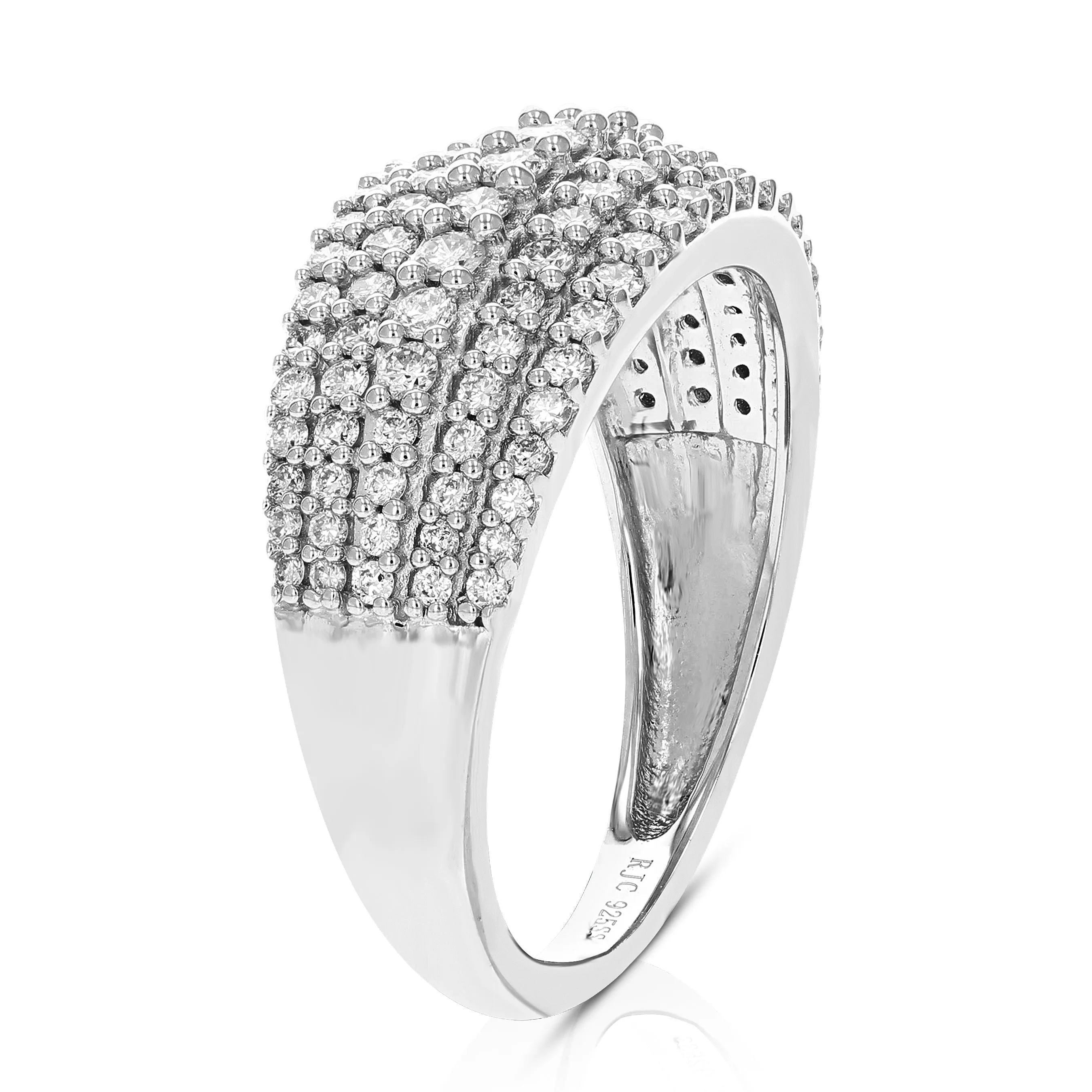 1 cttw Lab Grown Diamond Fashion Dome Wedding Band in Silver