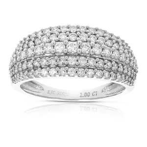 1 cttw Lab Grown Diamond Fashion Dome Wedding Band in Silver