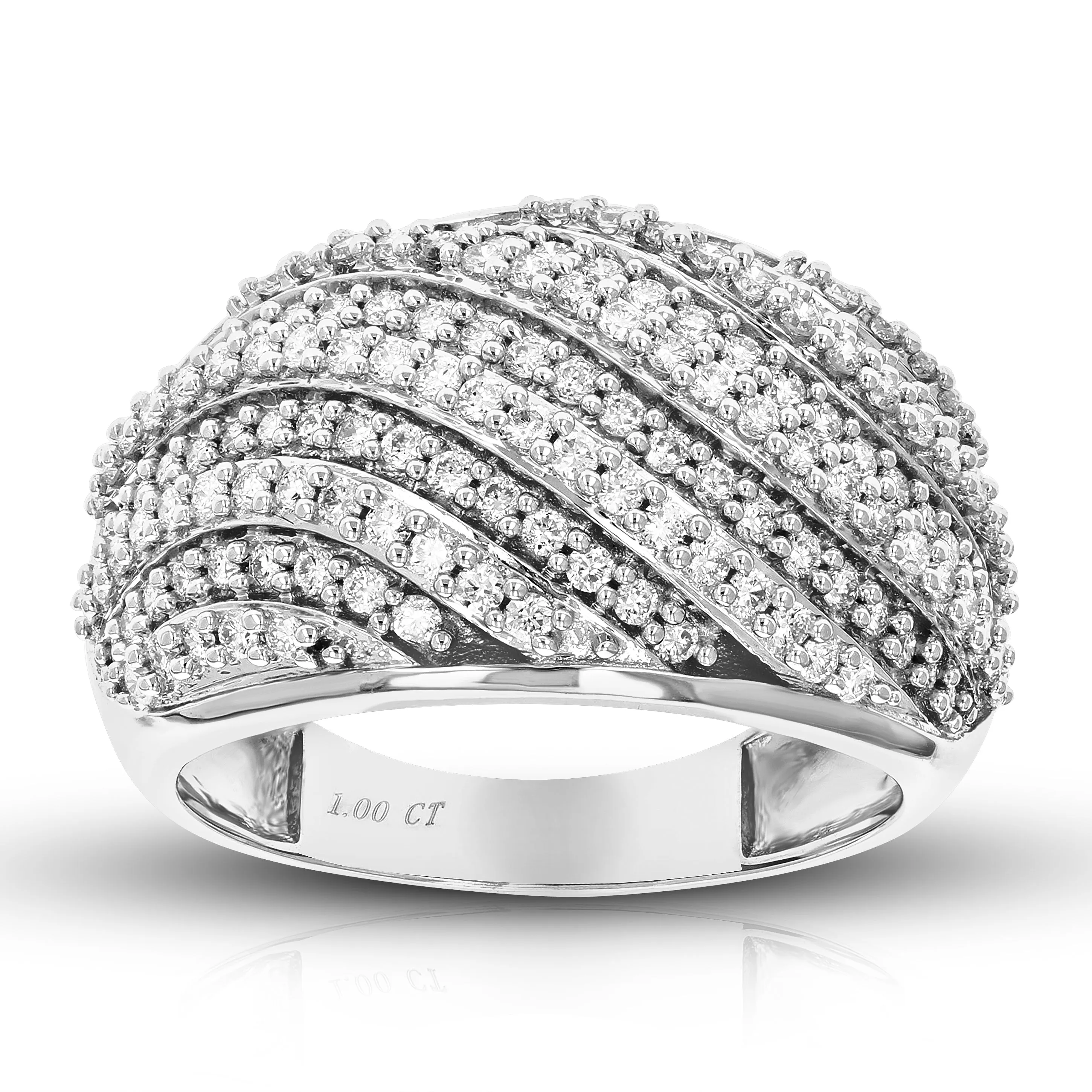 1 cttw Lab Grown Diamond Twist Layer Wedding Band in Silver