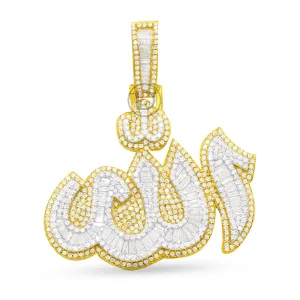 10K Yellow Gold Allah Pendant with 2.05CT Diamonds