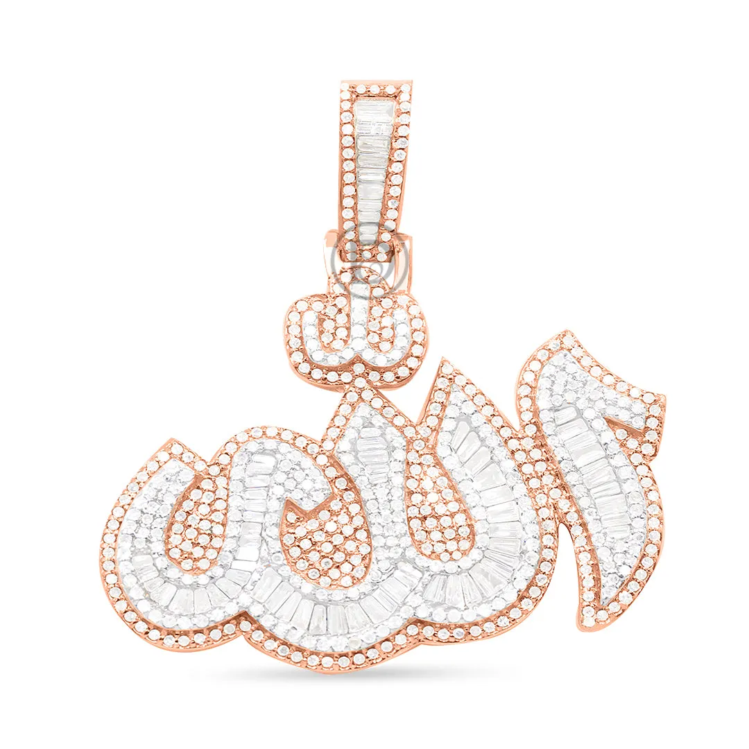 10K Yellow Gold Allah Pendant with 2.05CT Diamonds