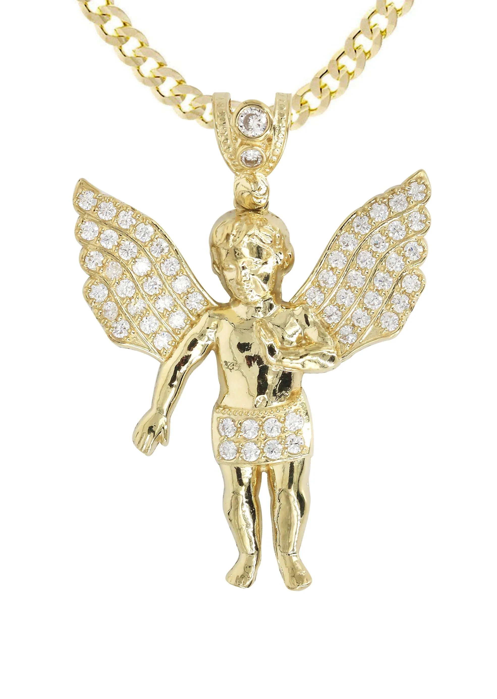 10K Yellow Gold Angel Necklace | Appx. 15.8 Grams