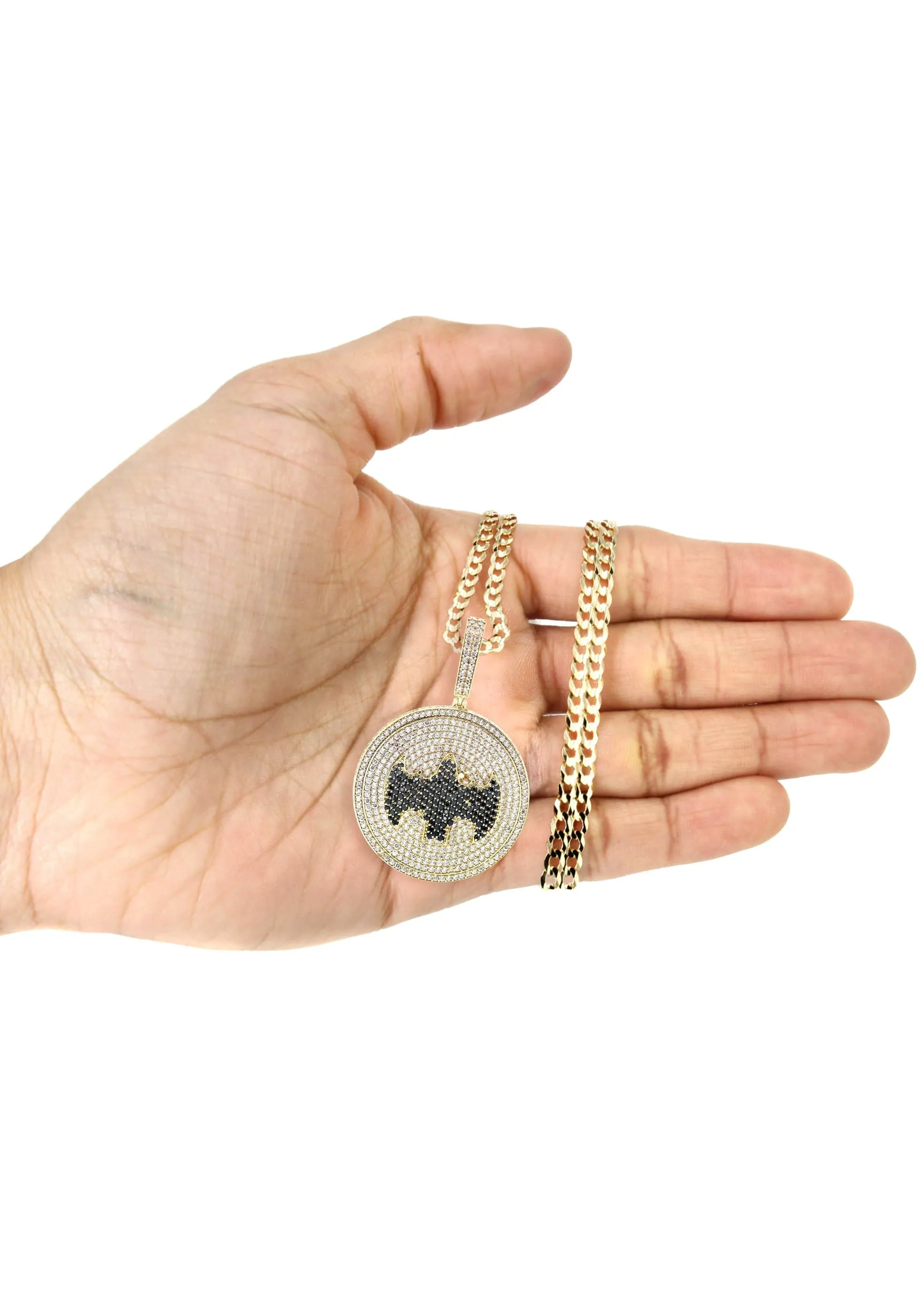 10K Yellow Gold Batman Sign Necklace | Appx. 20.6 Grams