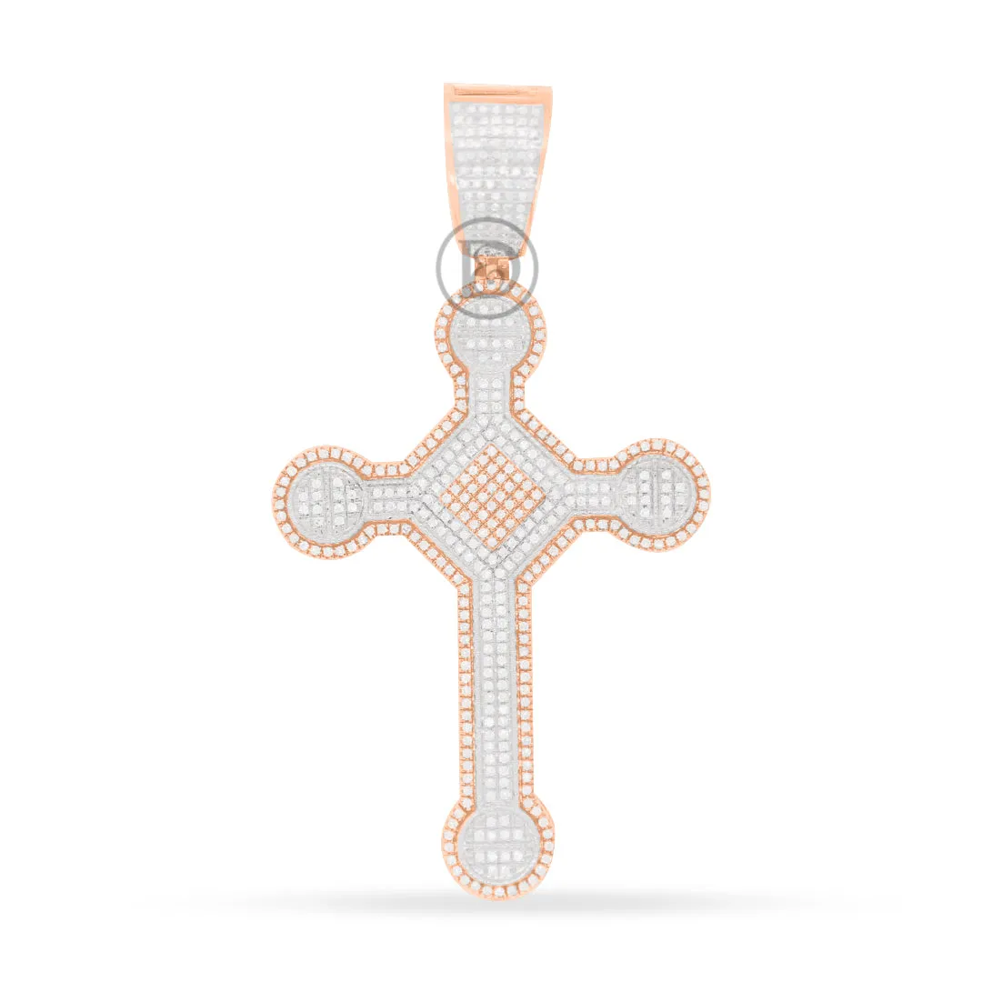 10k yellow gold cross pendant with 0.87ct diamonds