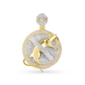 10K Yellow Gold Custom Pendant with 1.85CT Diamonds