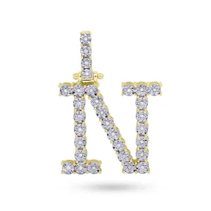 10K Yellow Gold Initial Pendant With 0.17CT Diamonds