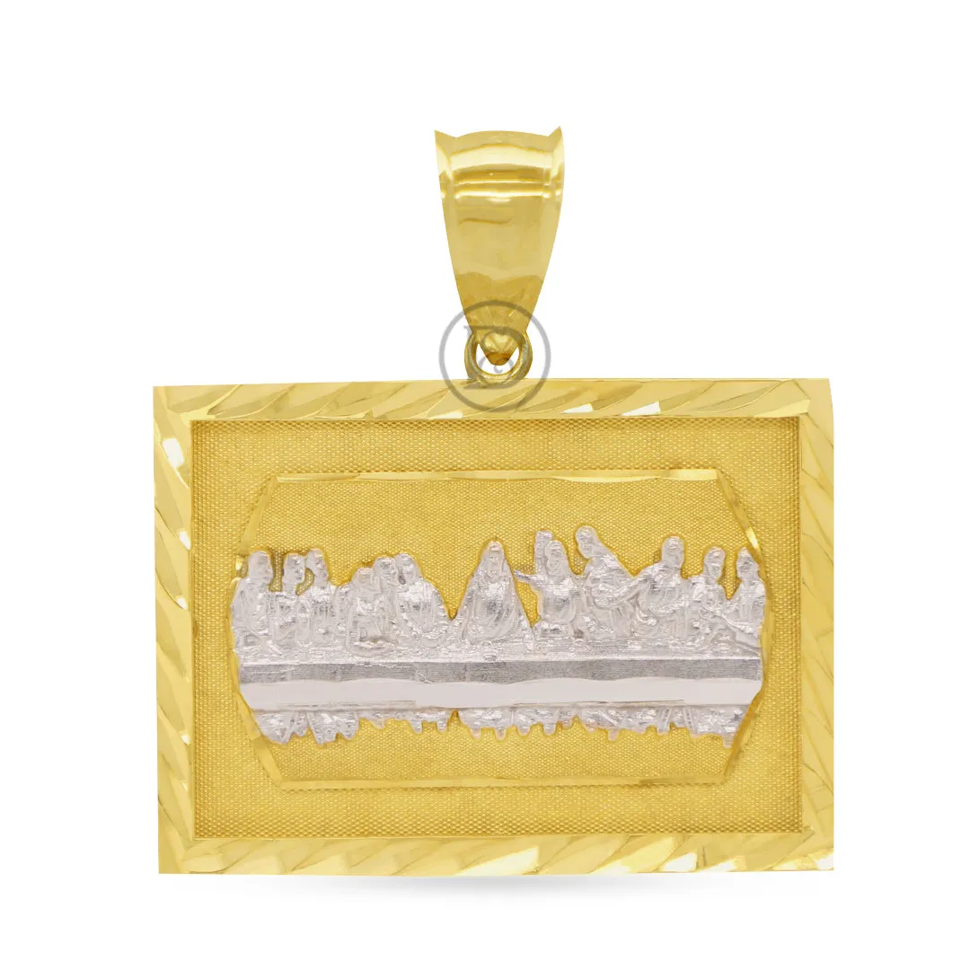 10k yellow gold last supper pendant