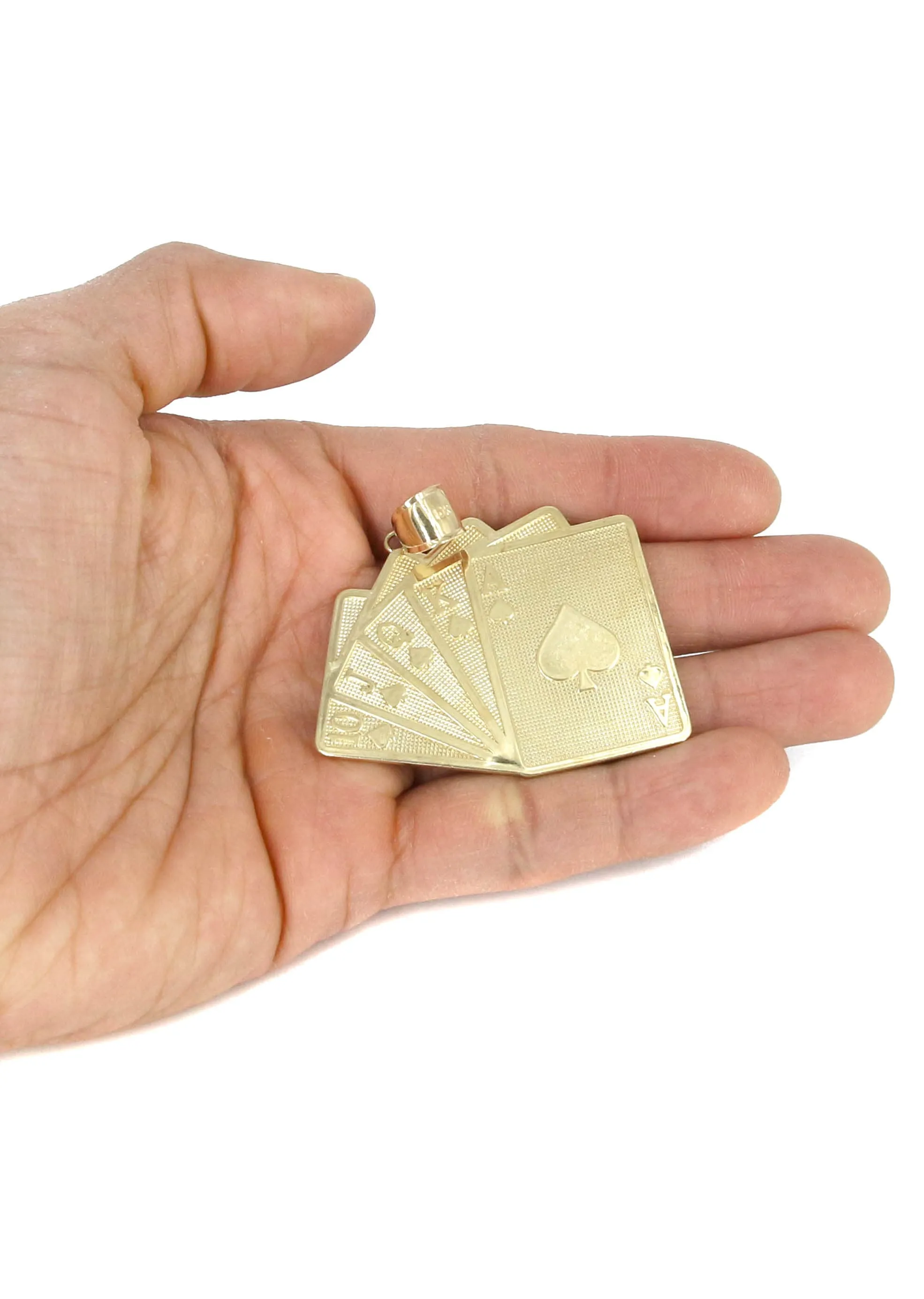 10K Yellow Gold Playing Cards Necklace | Appx. 24.7 Grams