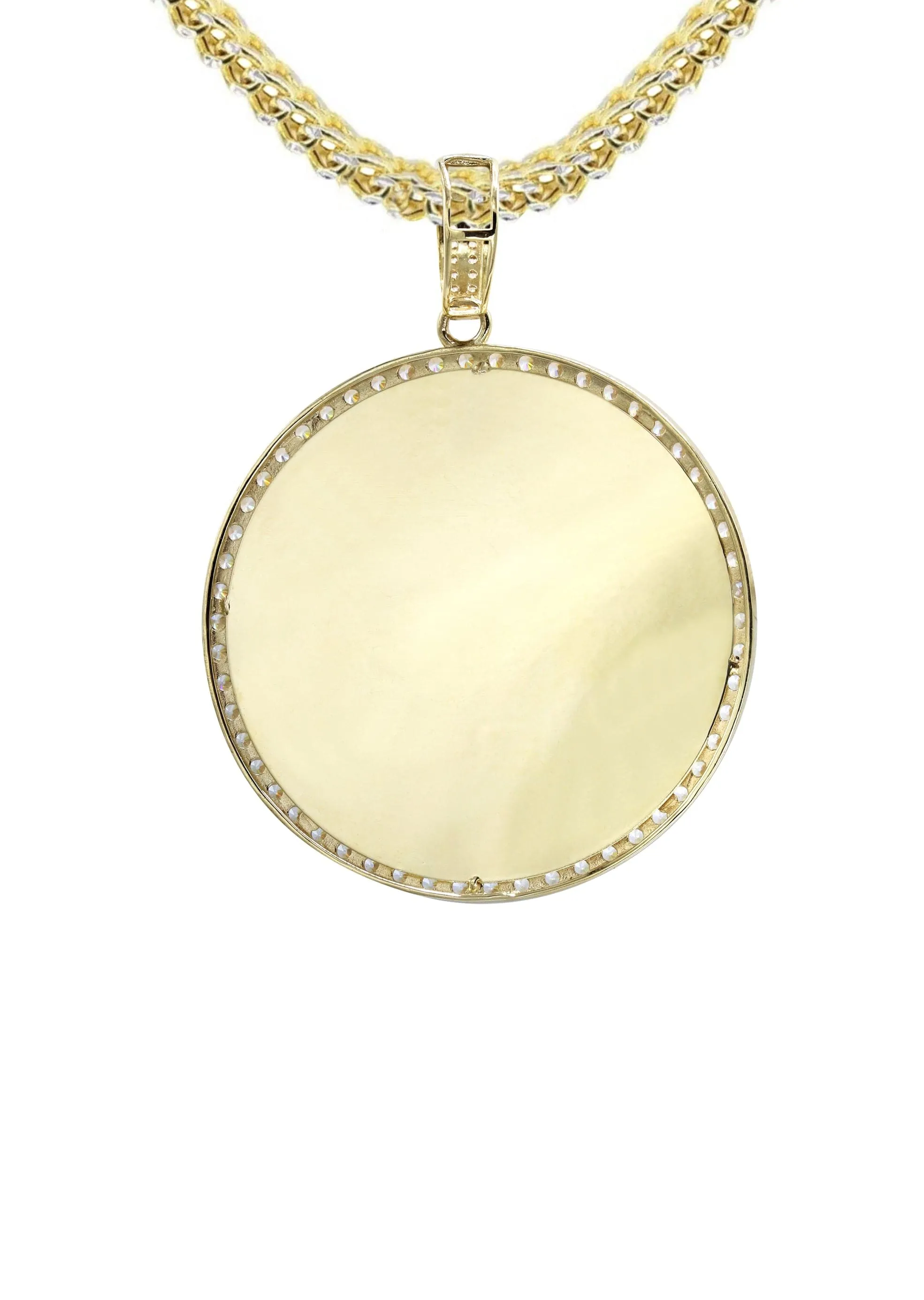 10K Yellow Gold Round Picture Necklace | Appx. 16.7 Grams