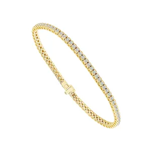 14 Karat Yellow Gold 1.50 Ctw Diamond Tennis Bracelet