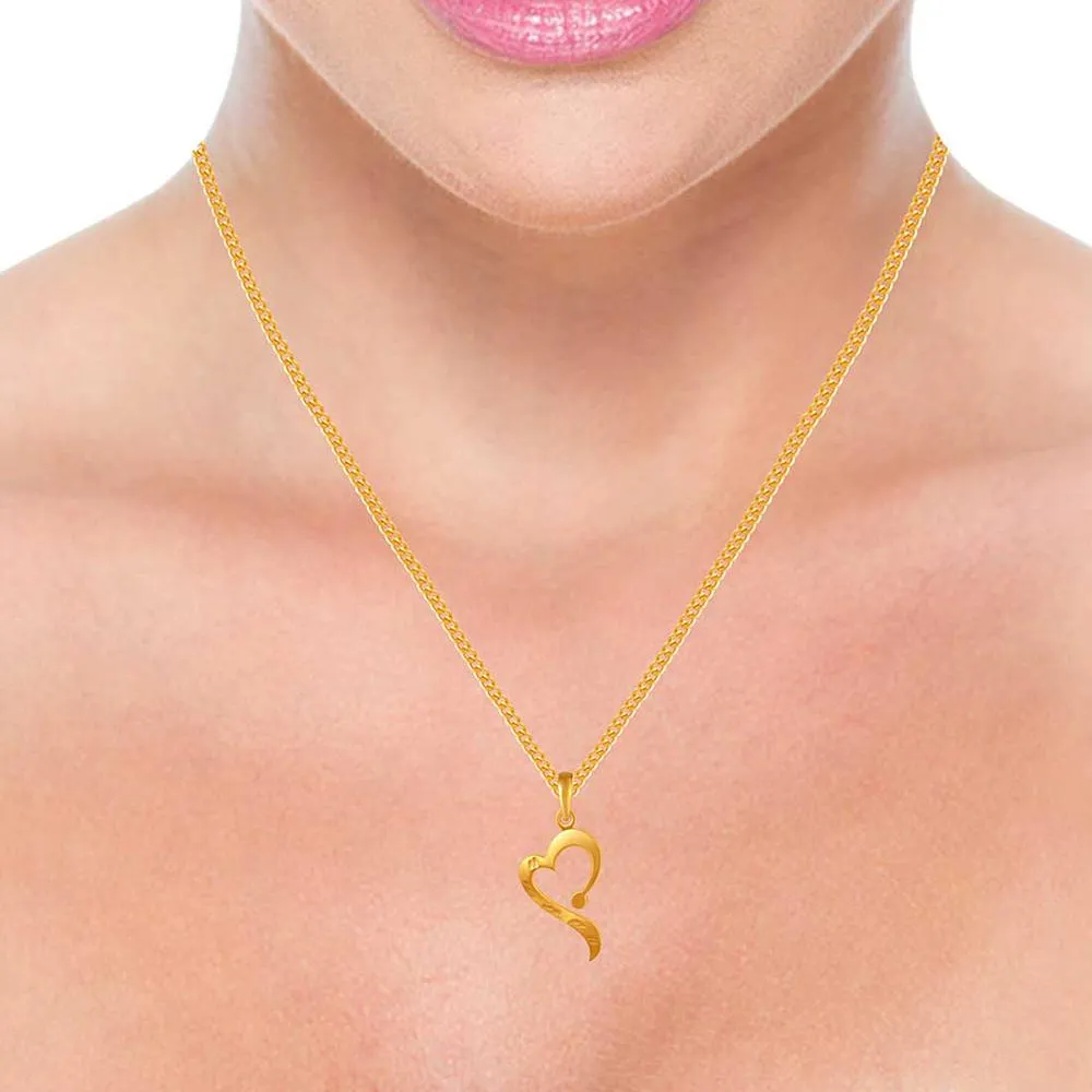 14k Asymmetrical Small Heart Pendant