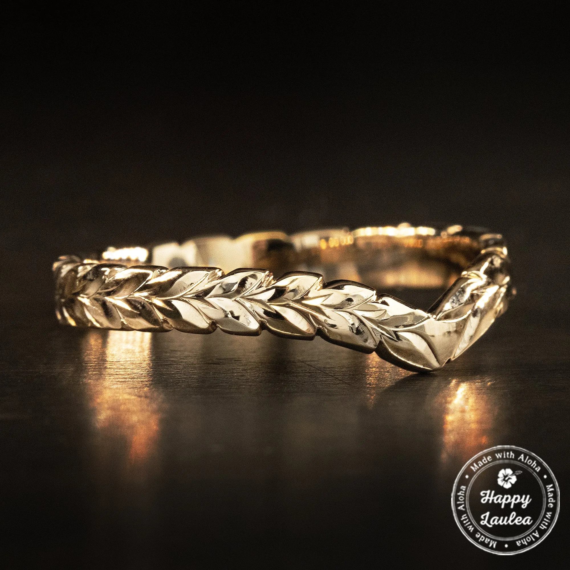 14K Gold Chevron Ring [3mm width] Maile Design