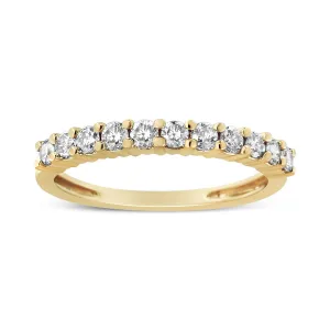 14K Gold-Plated Sterling Silver Diamond Prong Set Ring with Timeless Elegance