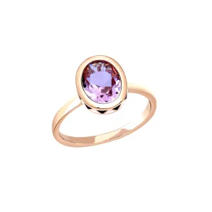 14K Solid Gold Amethyst Ring – Vibrant Gemstone in White, Yellow, or Rose Gold with Certified Enamel