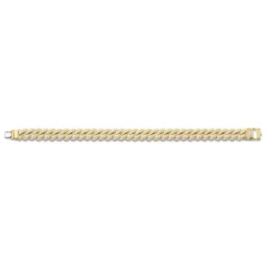 14K Yellow Gold Cuban Link-n-Love Pave-Set Diamond Bracelet (3.00 ctw)