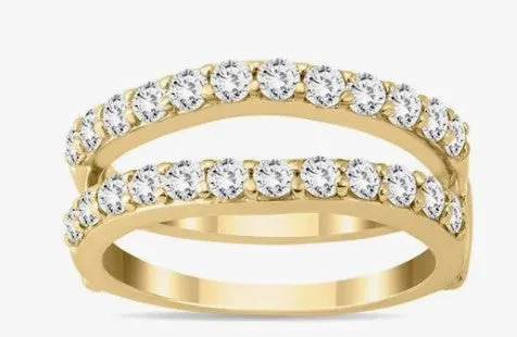 14K Yellow Gold Diamond Ring Guard, 1.00 Carat TW Diamond