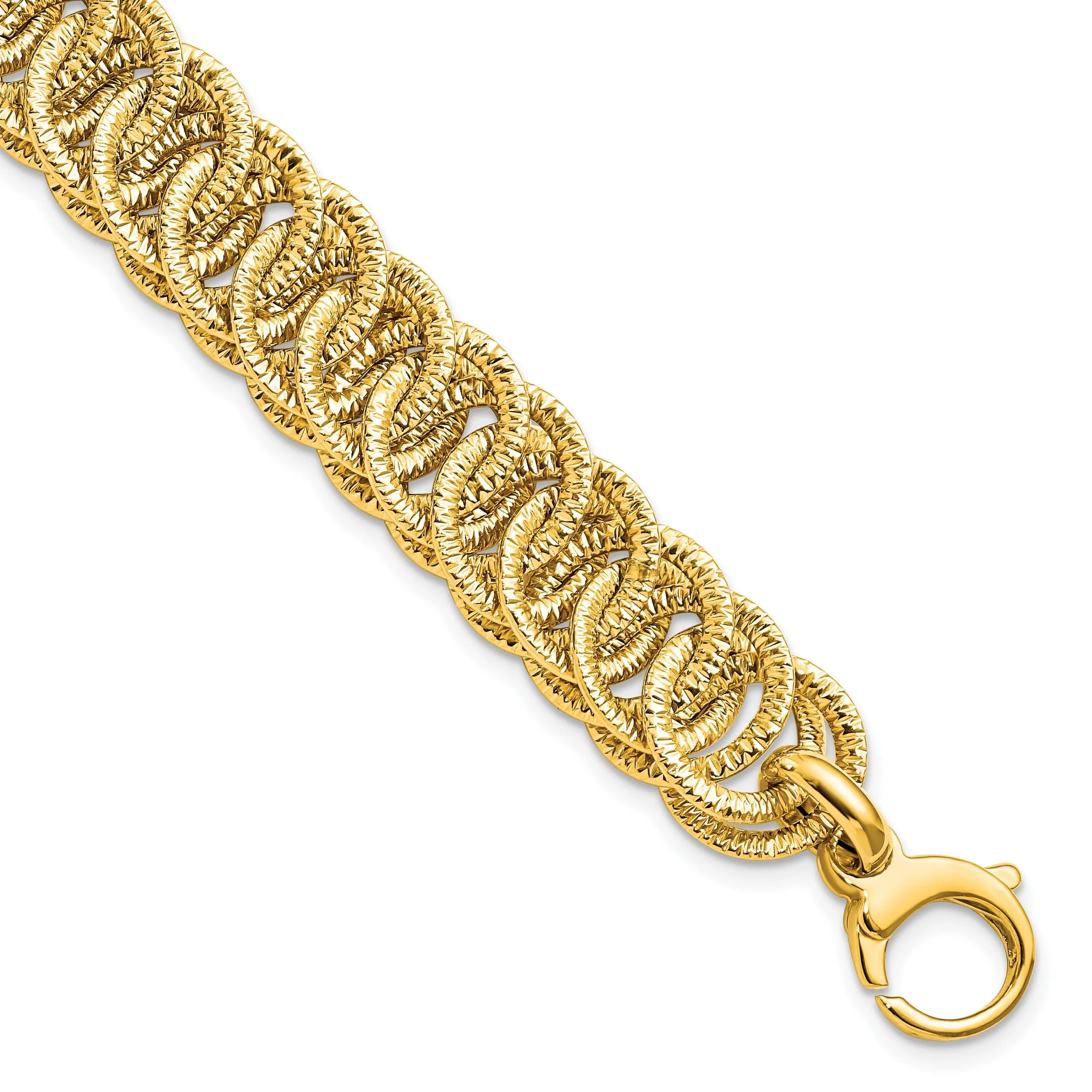 14k Yellow Gold Polish D.C Reversible  Bracelet