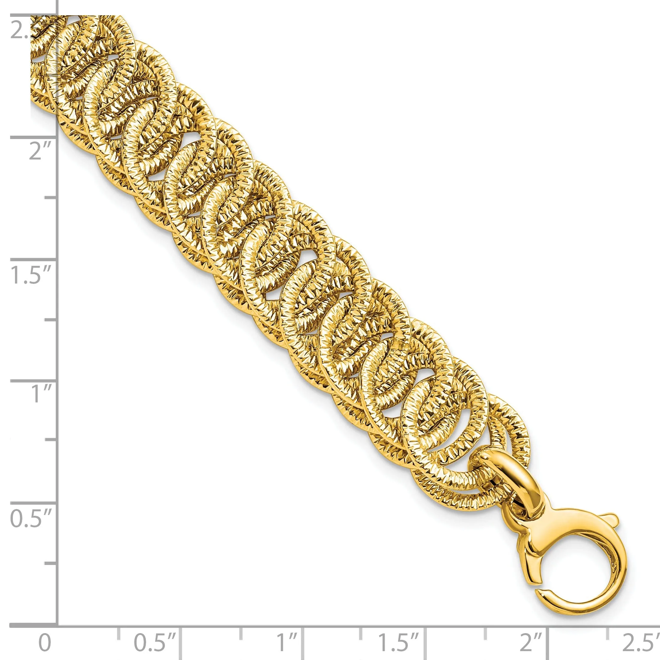 14k Yellow Gold Polish D.C Reversible  Bracelet