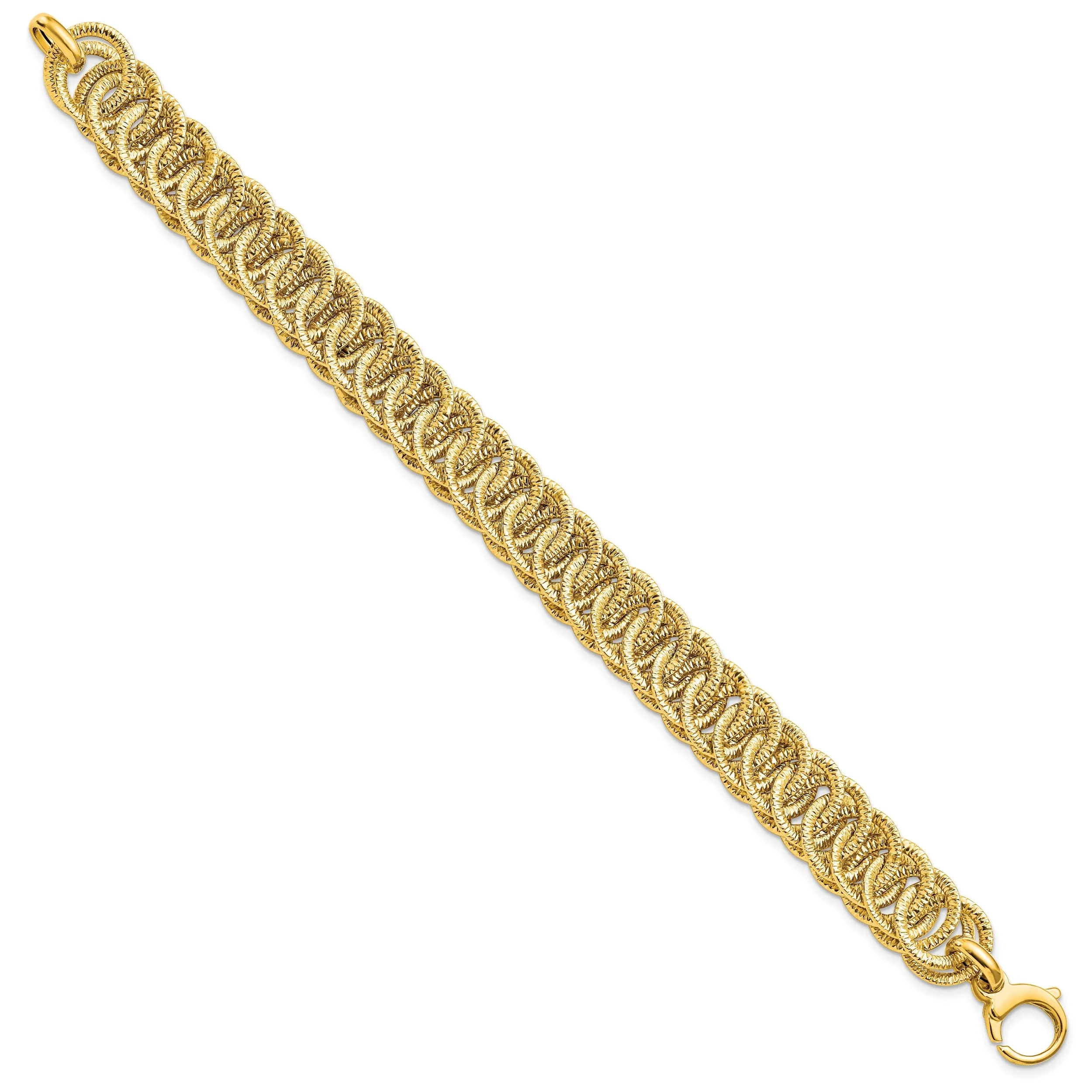 14k Yellow Gold Polish D.C Reversible  Bracelet