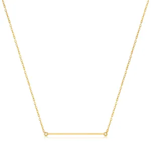 14kt Gold Solid Bar Necklace