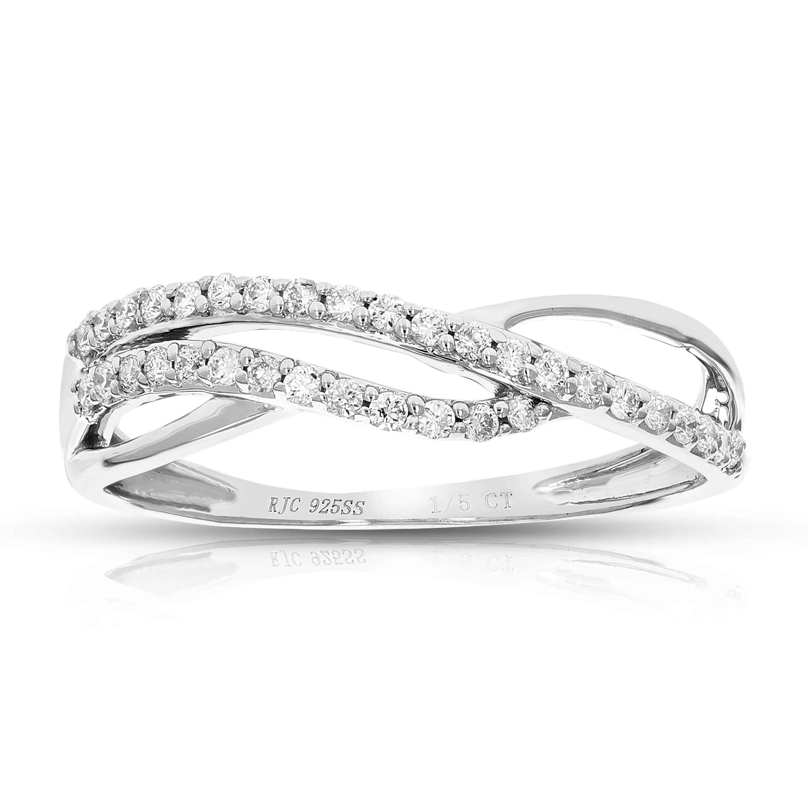 1/5 cttw Lab Grown Diamond Wedding Band in Sterling Silver