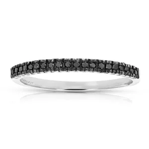 1/8 cttw Black Diamond Belt Band in .925 Sterling Silver