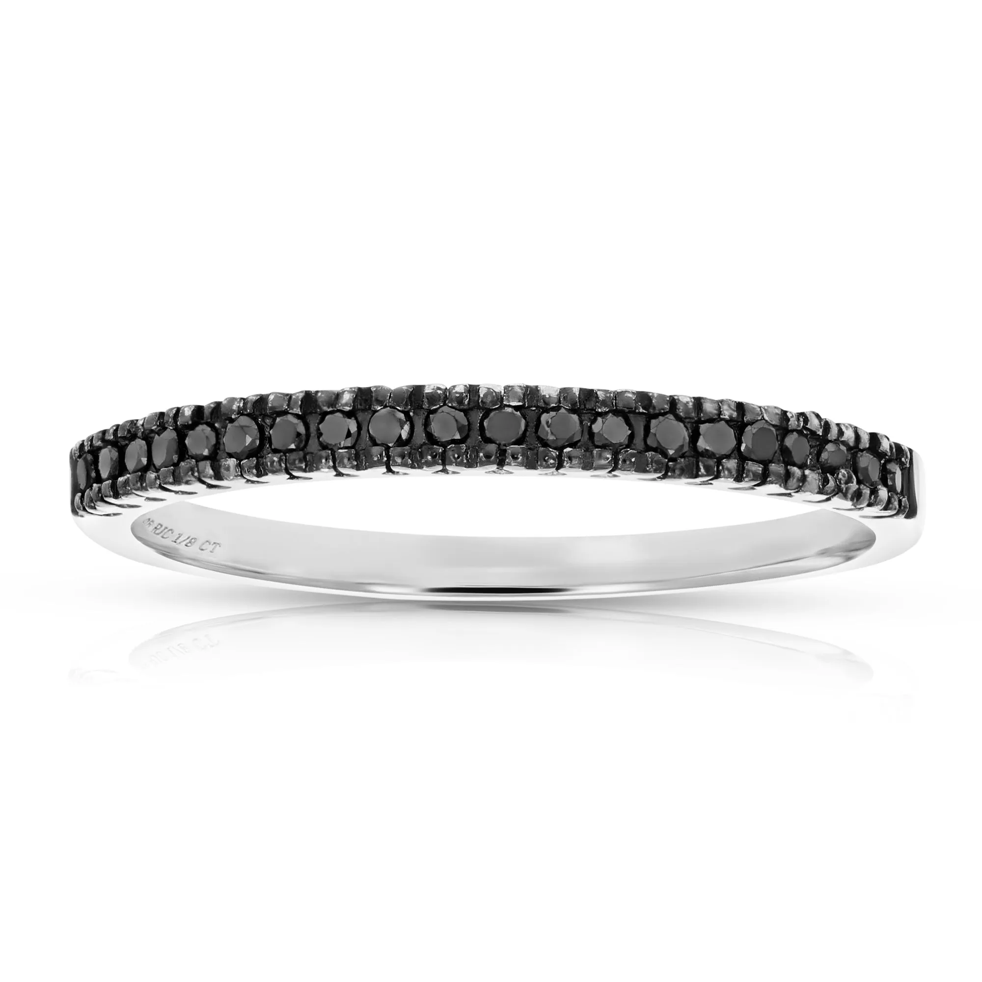 1/8 cttw Black Diamond Belt Band in .925 Sterling Silver