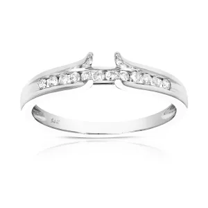 1/8 cttw Diamond Semi Mount Wedding Ring in 14K White Gold