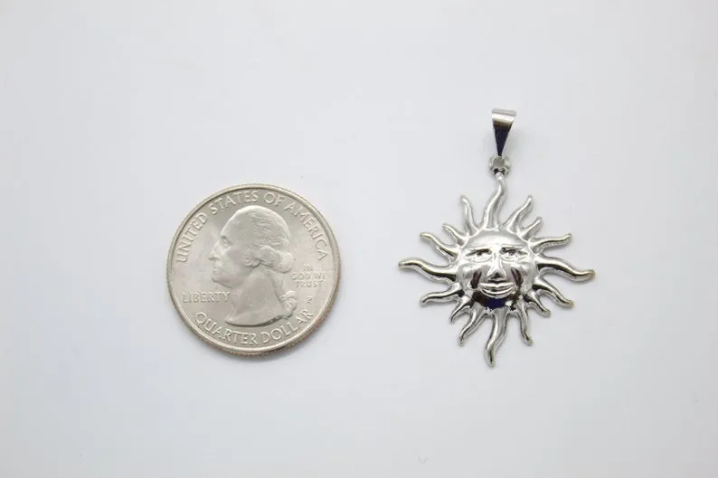 18K Gold Filled Dainty Celestial Sun Charm Pendant (A23)