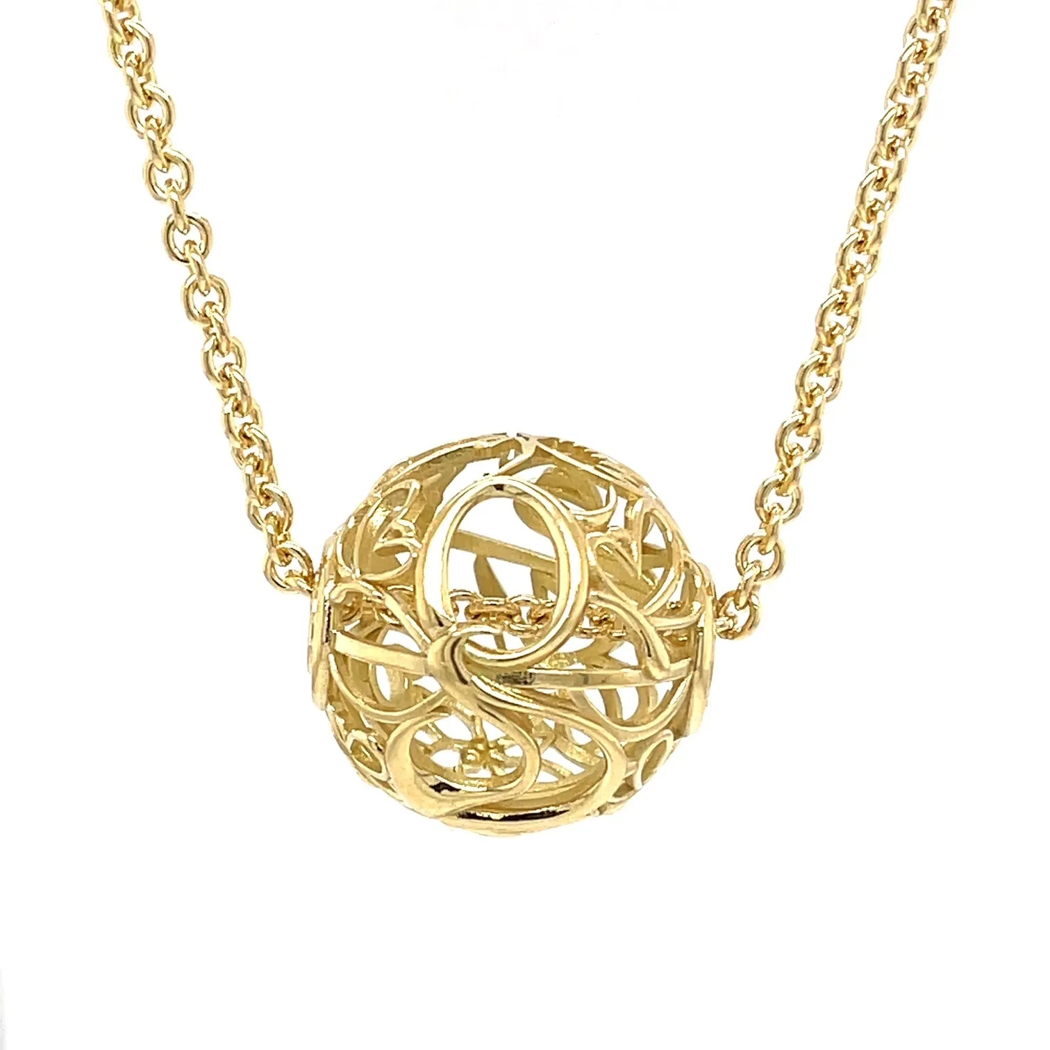 18k Yellow Gold 25mm Greenville Sphere on a 14k Yellow Gold Chain