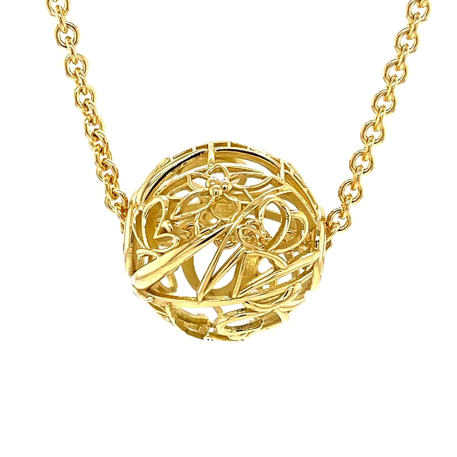 18k Yellow Gold 25mm Greenville Sphere on a 14k Yellow Gold Chain