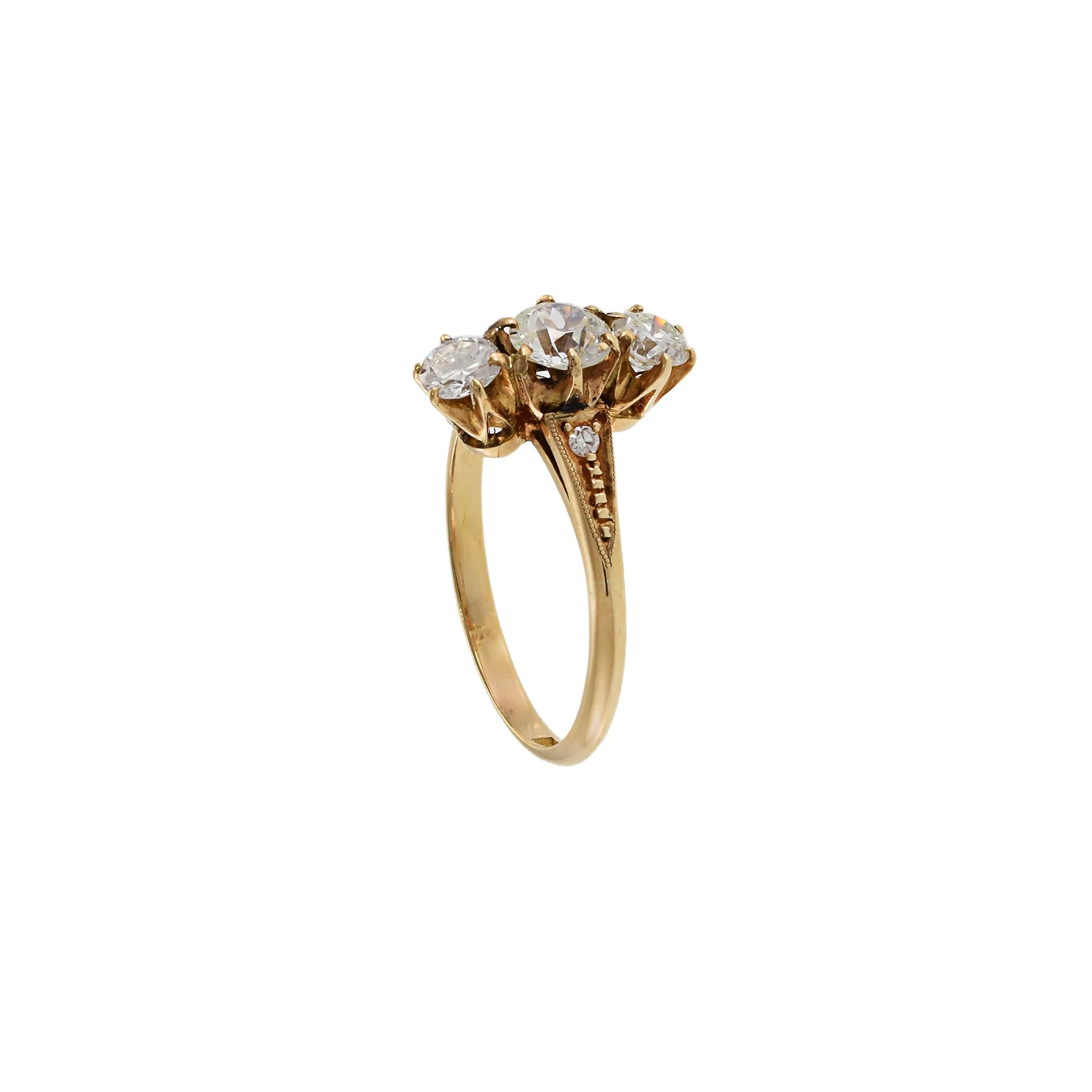 18KT Yellow Gold Victorian Era Five-Stone Diamond Ring