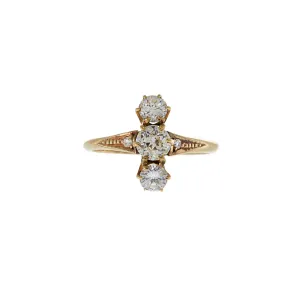 18KT Yellow Gold Victorian Era Five-Stone Diamond Ring