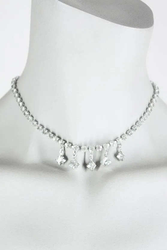 1950s Rhinestone Dangle Choker