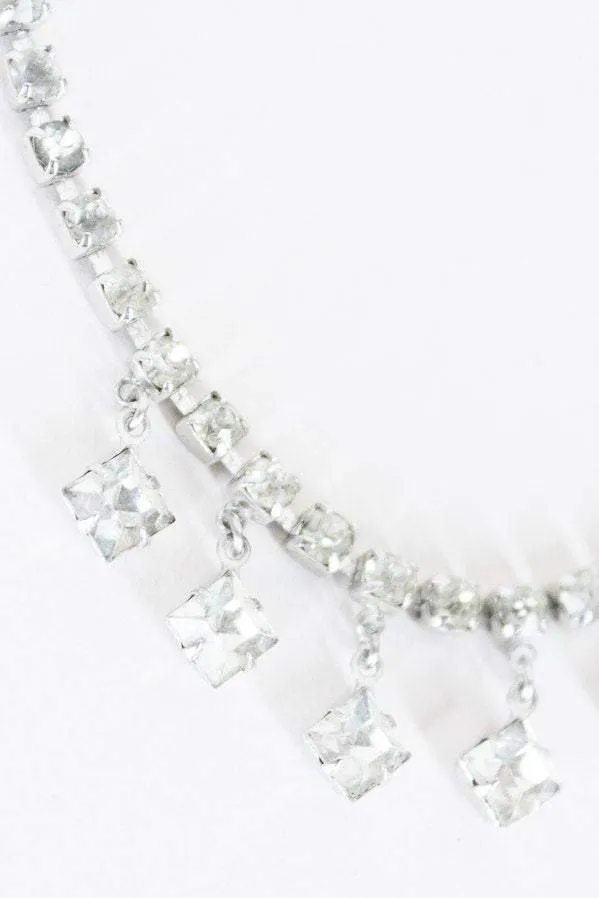 1950s Rhinestone Dangle Choker