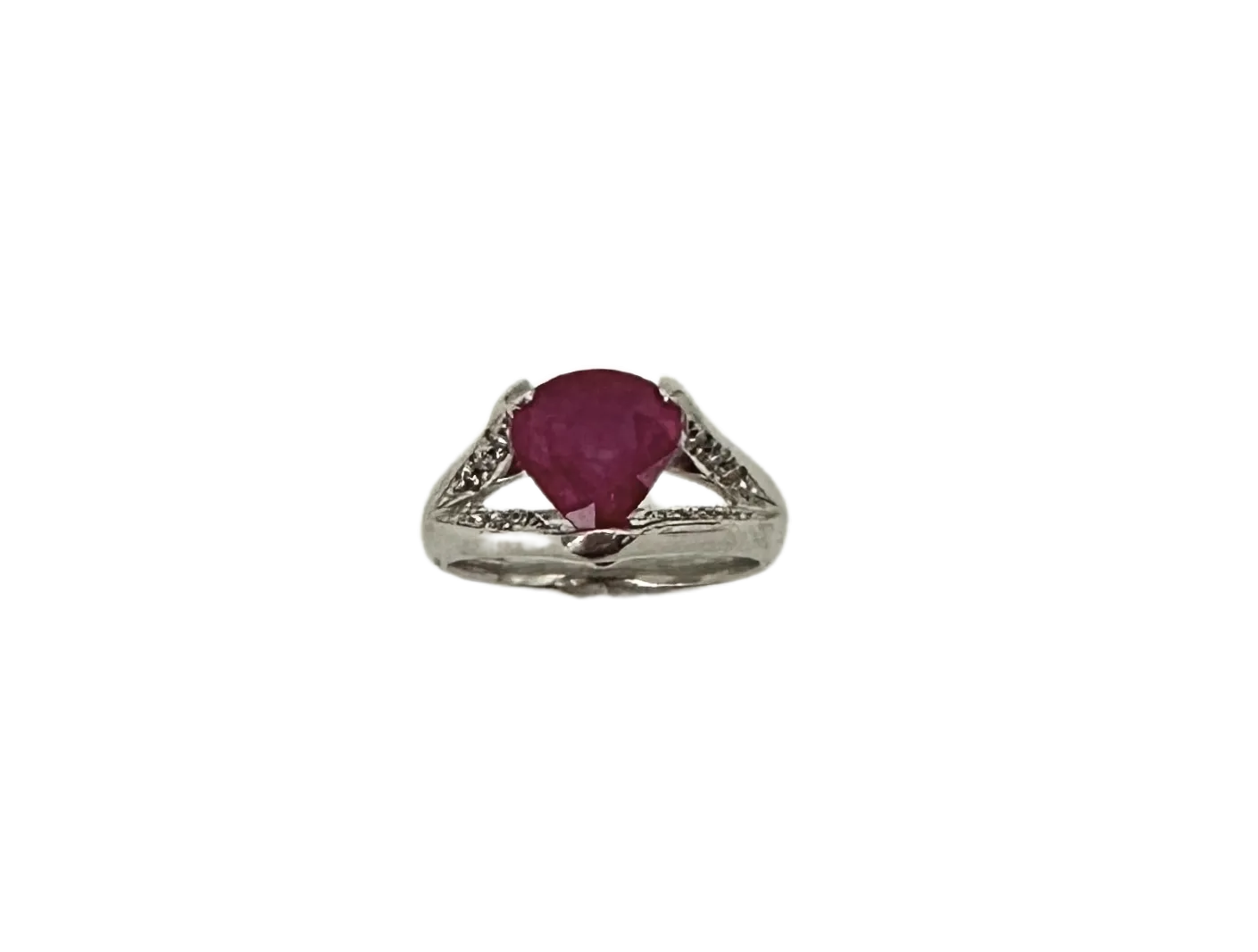 2-Carat Heart-Shaped Ruby Ring