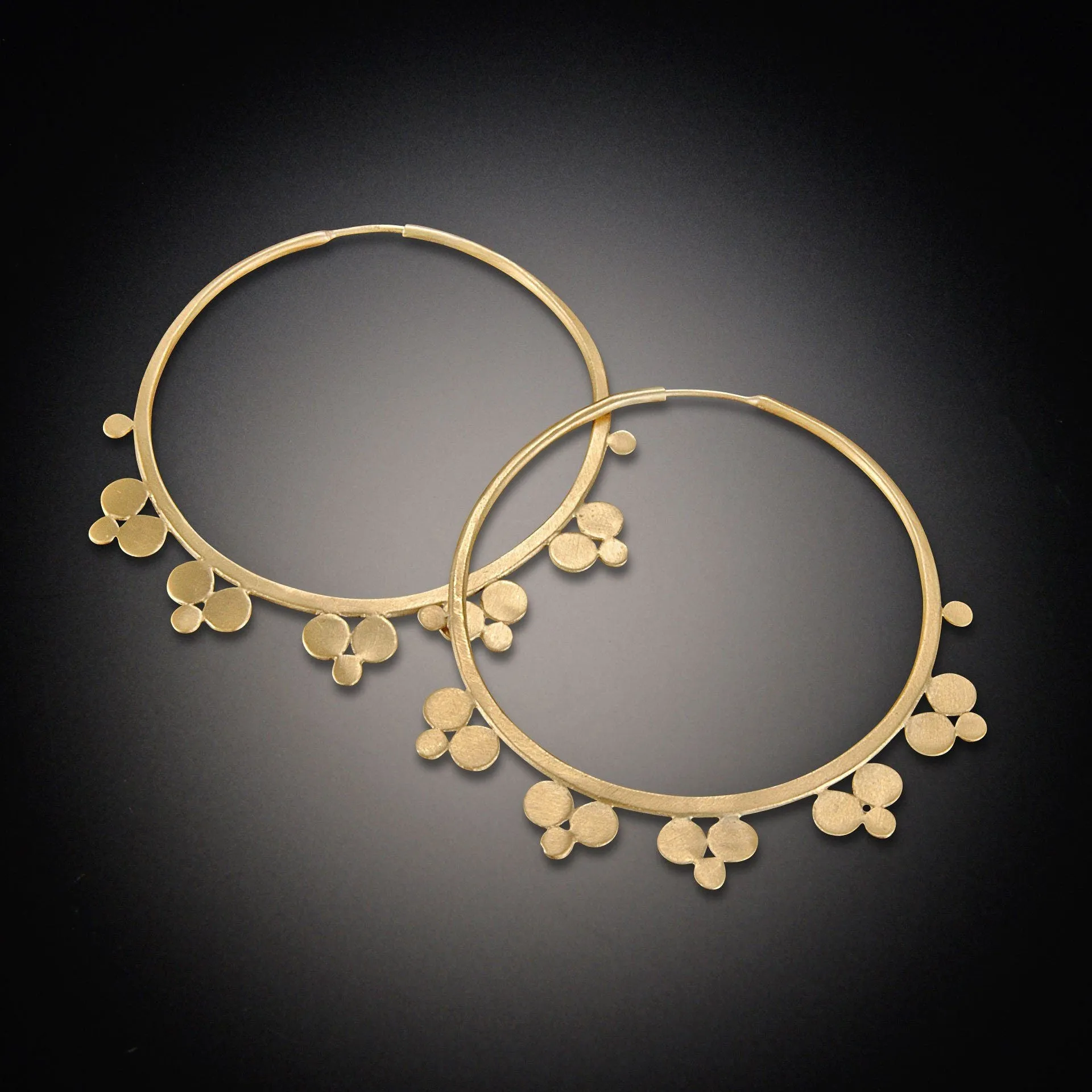 22k Gold Trios Hoop Earrings