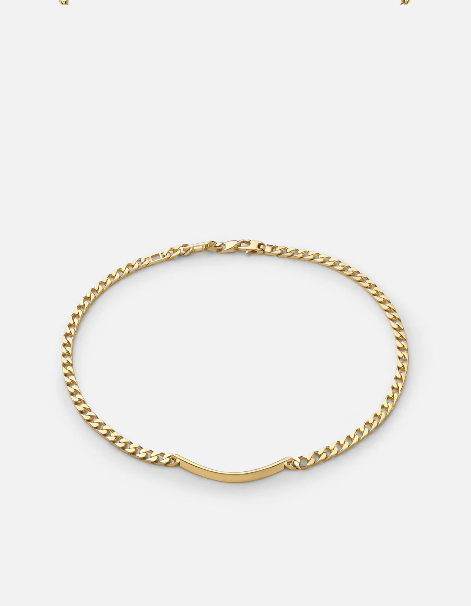 4mm ID Cuban Chain Choker, Gold Vermeil