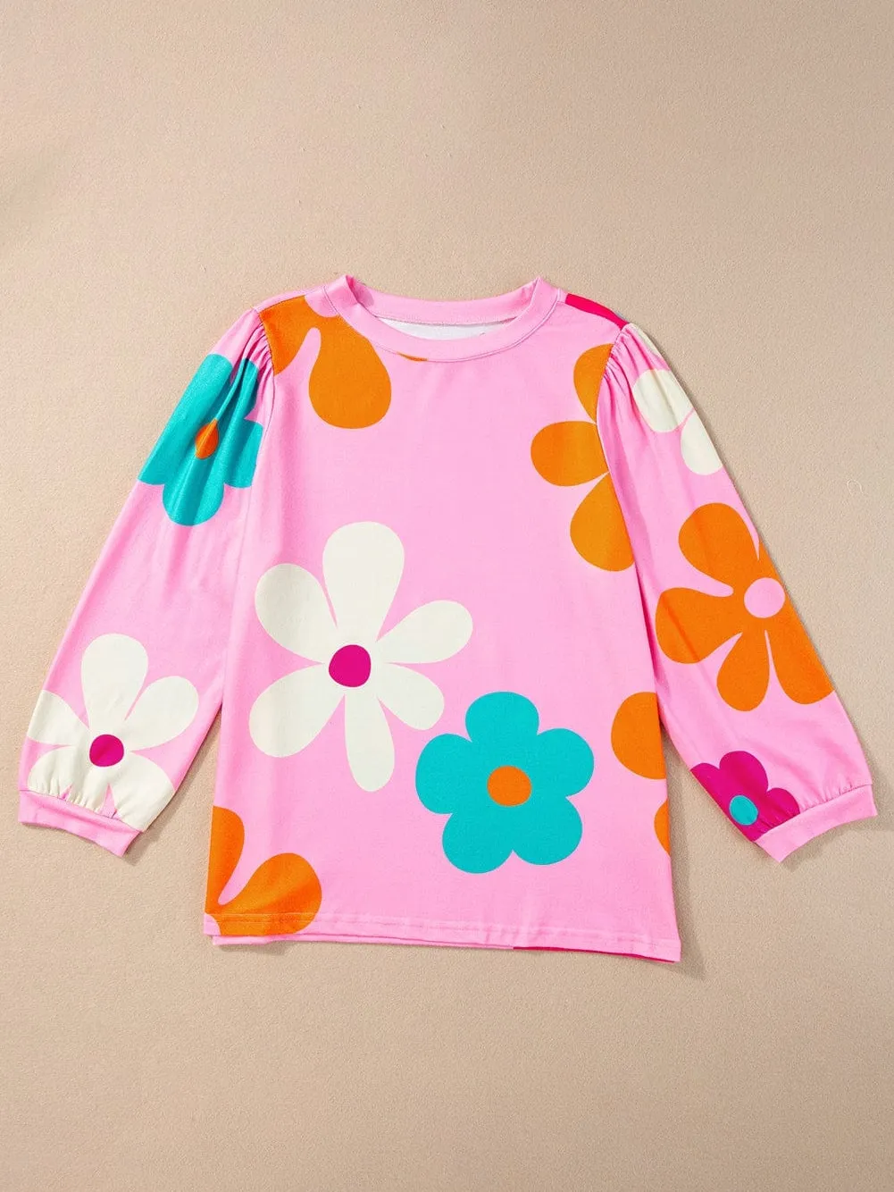 70s Style Floral Print T-Shirt