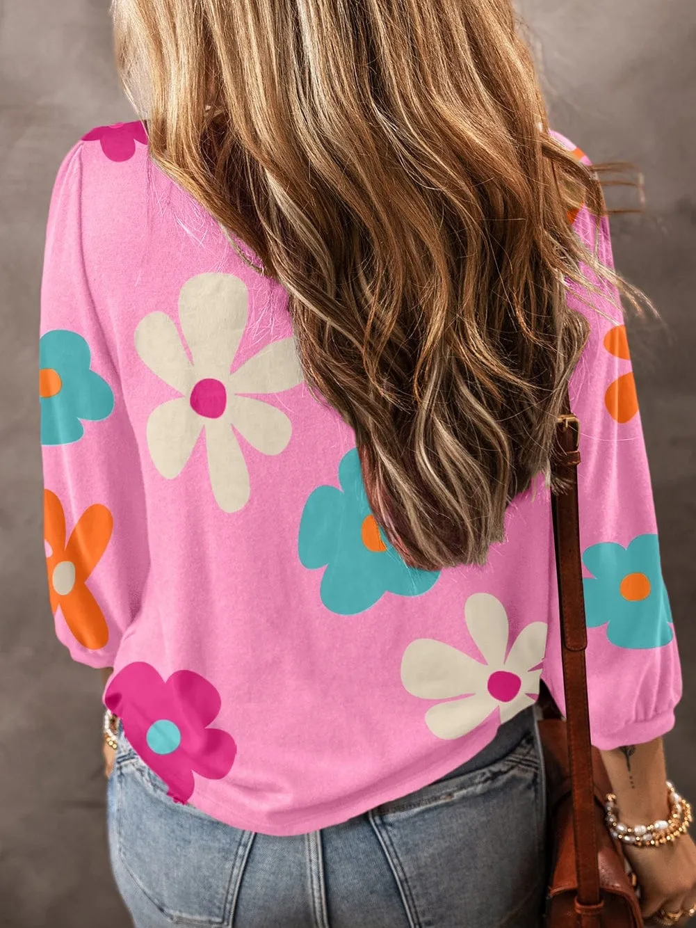 70s Style Floral Print T-Shirt