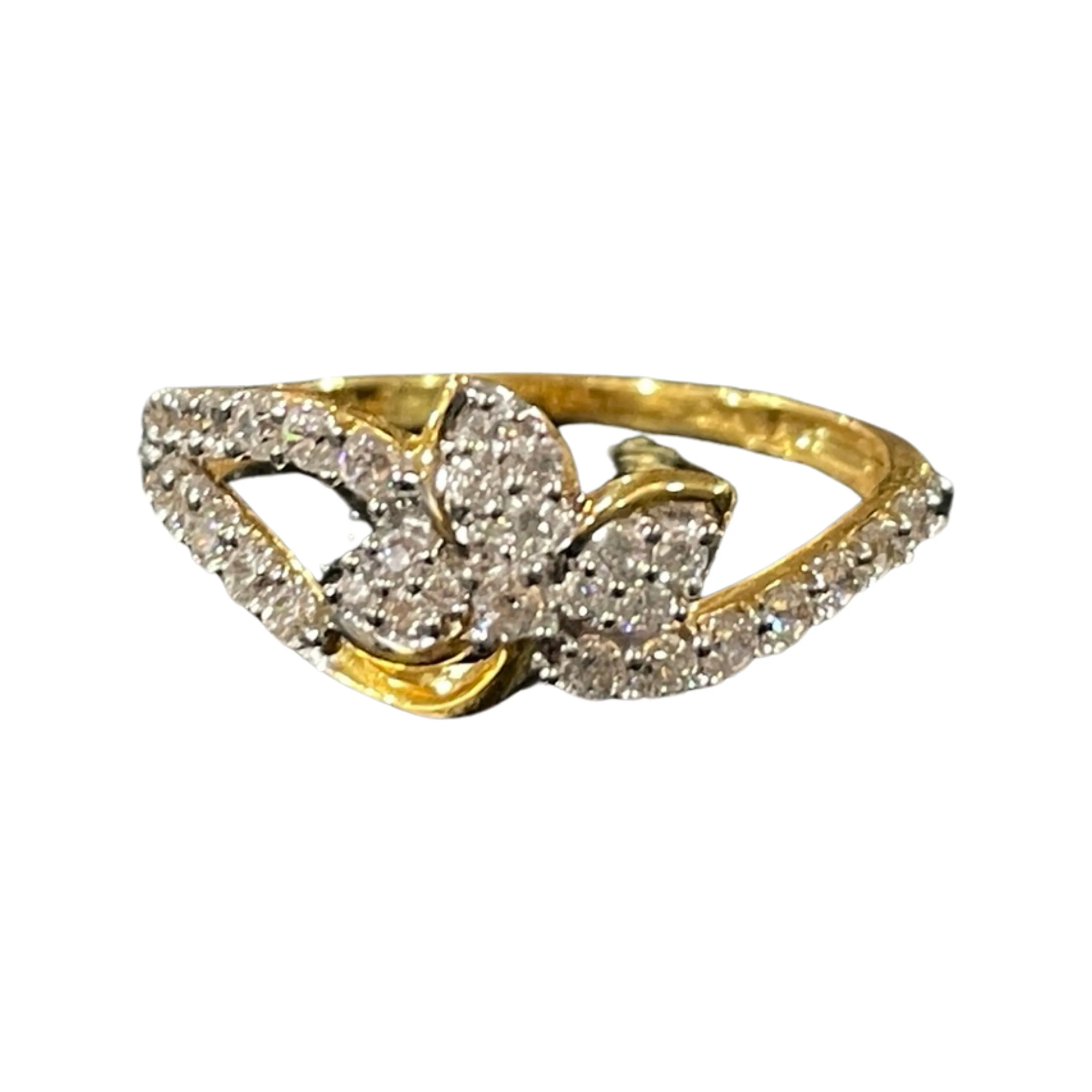 750 Eighteen Karat (18 KT) White Cubic Zirconia Ring- Style#02