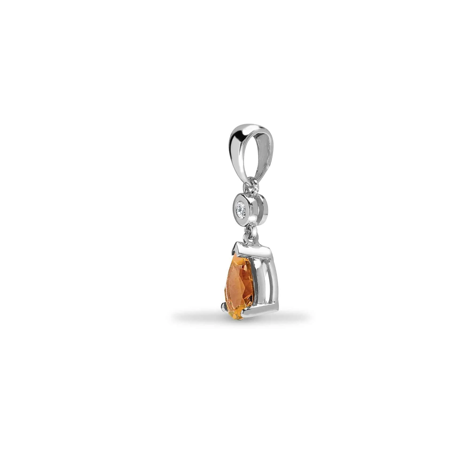 9ct White Diamonds - 4pts Morganite - 70pts Drop Pendant