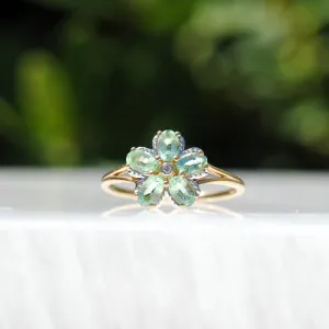 9k Yellow Gold Green Peppermint Tourmaline Ring