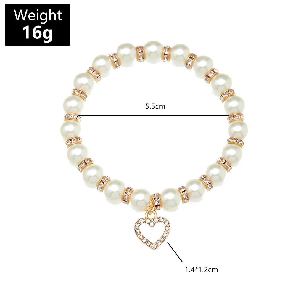 Alloy Trendy Imitation Temperament Pearl Spacer Bracelet