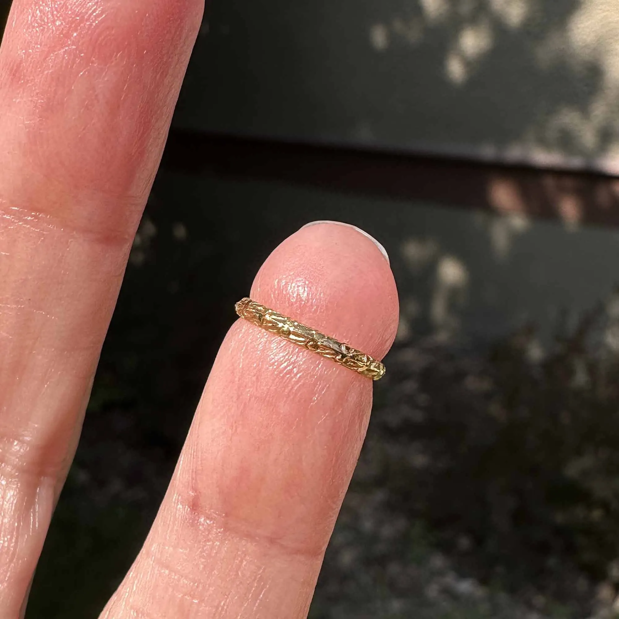 Antique BDA Orange Blossom Floral Baby Ring Band in Gold