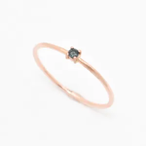 Blue Diamond Ring - Real 14k Gold Diamond Ring - Dainty Blue Diamond Ring