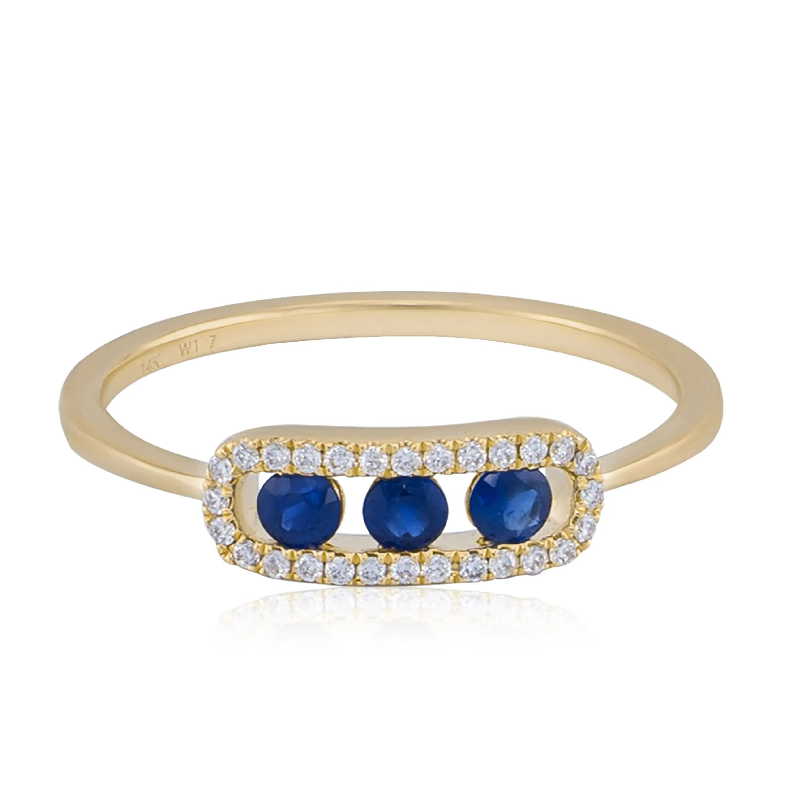 BLUE SAPPHIRE AND DIAMOND RING