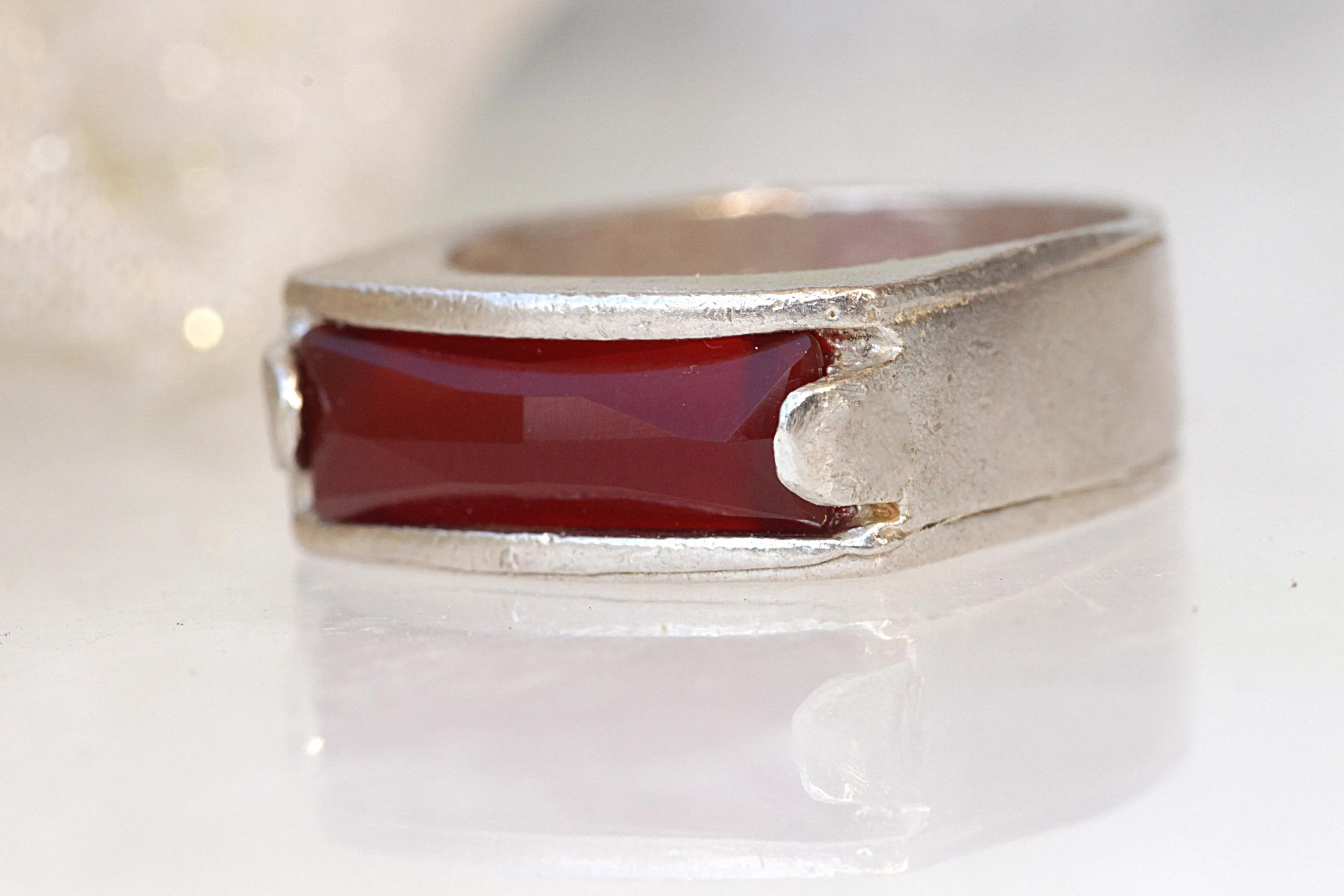 Carnelian Silver Ring